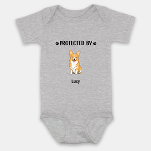 Custom Dog Baby Onesie – Protected by Dog Design - 89Prints