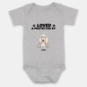Custom Dog Baby Onesie – Loved & Protected by My Pup - 89Prints