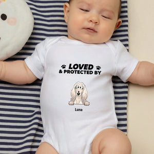 Custom Dog Baby Onesie – Loved & Protected by My Pup - 89Prints