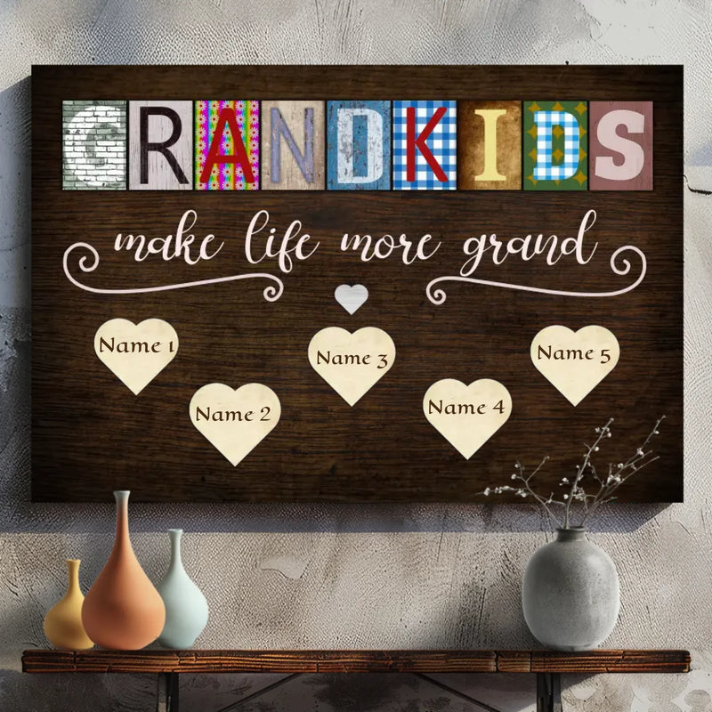 Personalized Canvas Art: Celebrate How Grandkids Make Life More Grand with Their Names