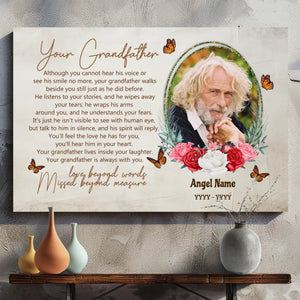 Custom Grandfather Memorial Canvas - Forever in Your Heart | 89Prints