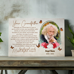 Custom Grandfather Memorial Canvas - Forever in Your Heart | 89Prints