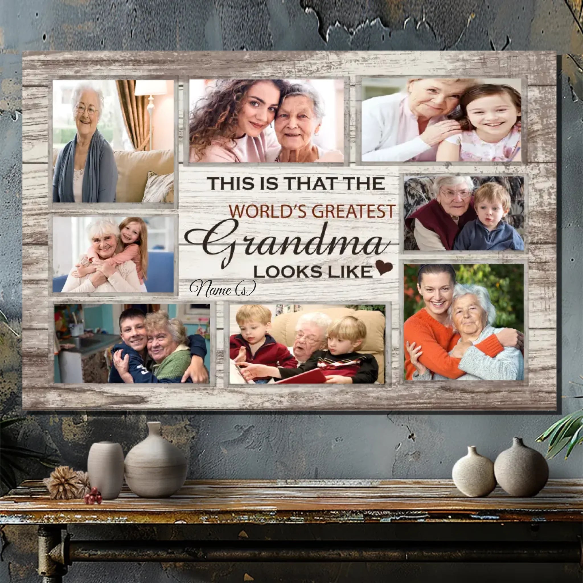 Custom Name and Photo Canvas Art from 89Prints: World's Greatest Grandma