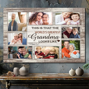 Custom Name and Photo Canvas Art from 89Prints: World's Greatest Grandma