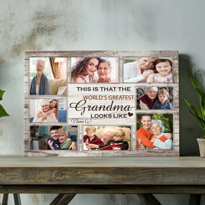 Custom Name and Photo Canvas Art from 89Prints: World's Greatest Grandma