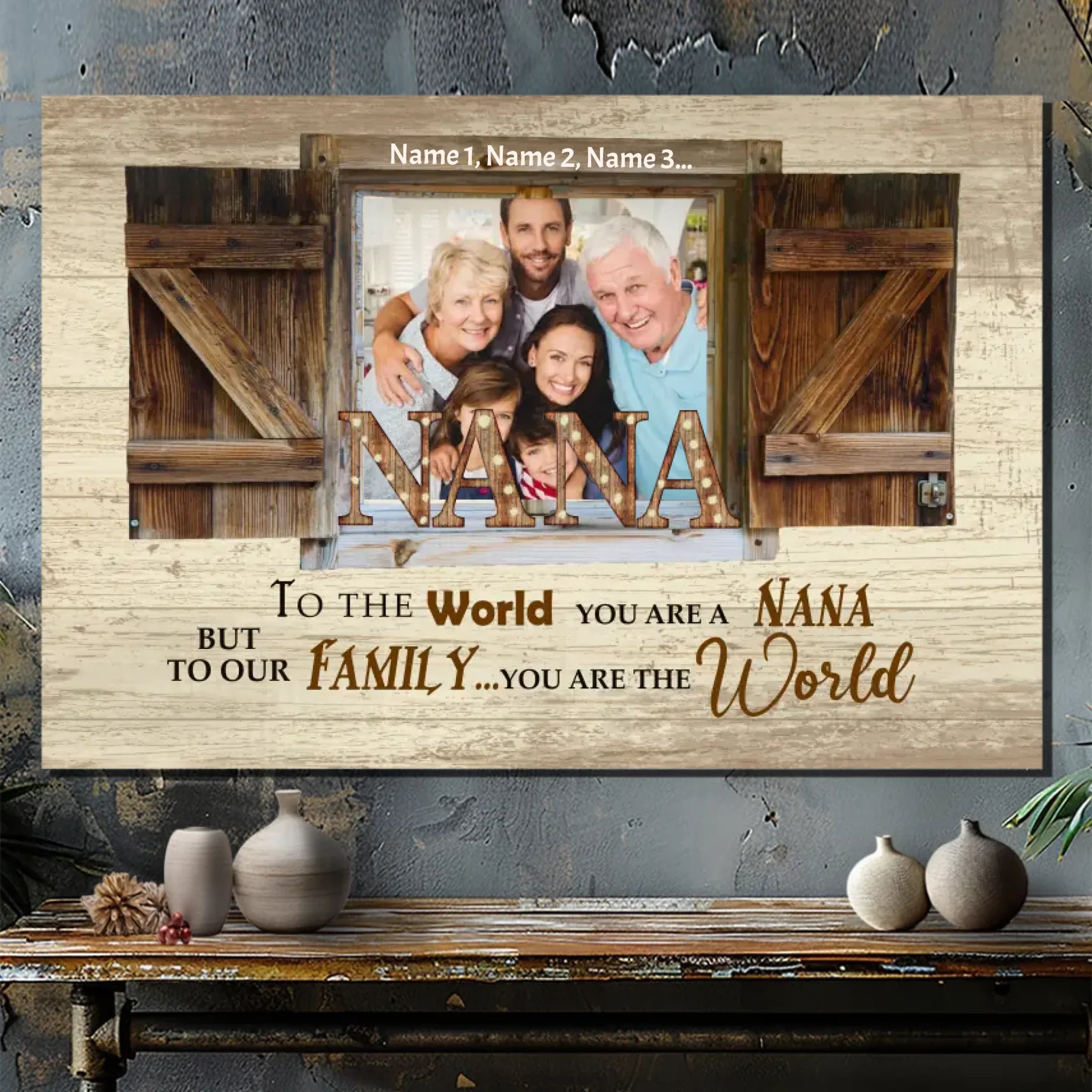 Customizable Canvas for Nana – A Special Tribute from the Whole Family