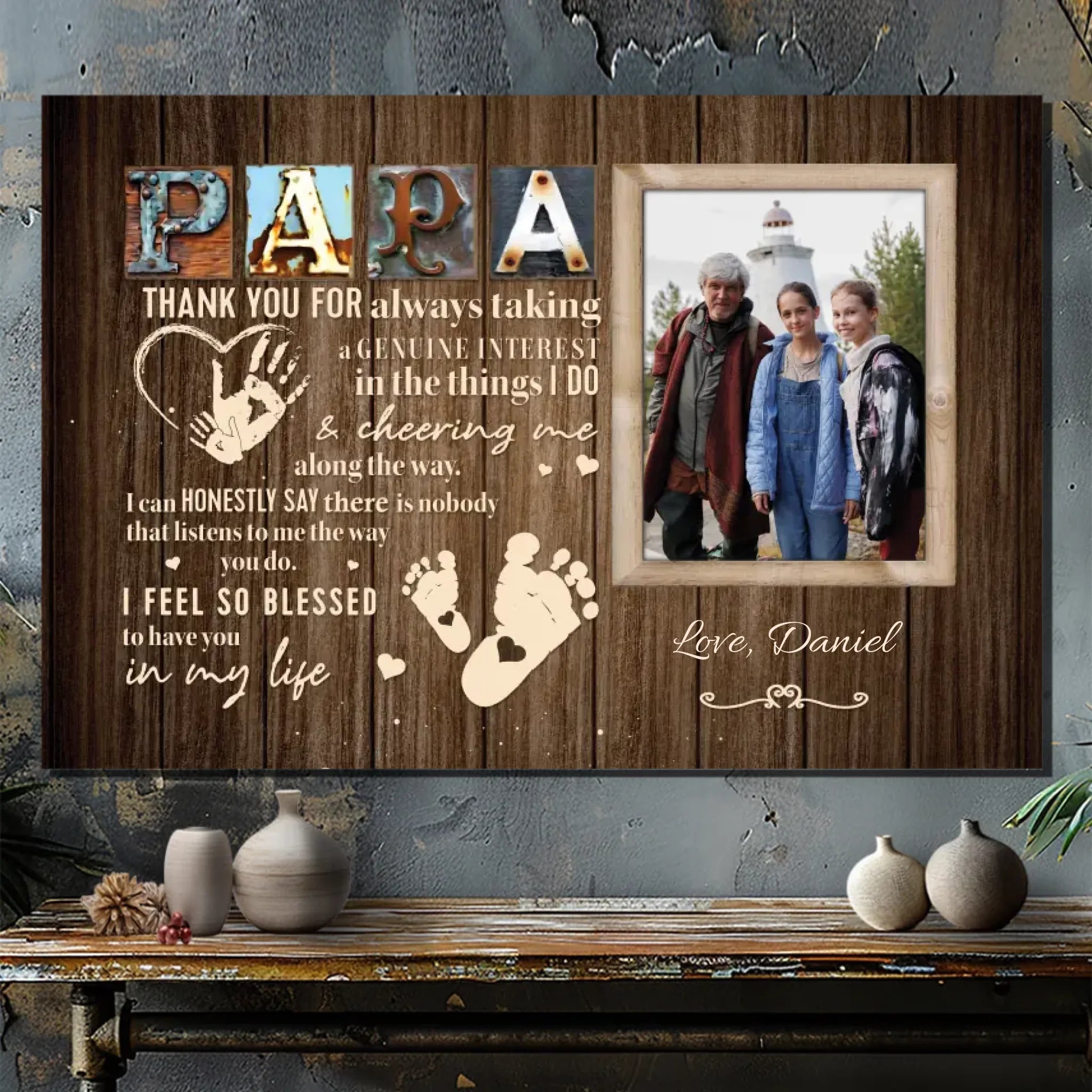 Customizable Canvas for Papa – A Heartfelt Thank You for His Unwavering Support