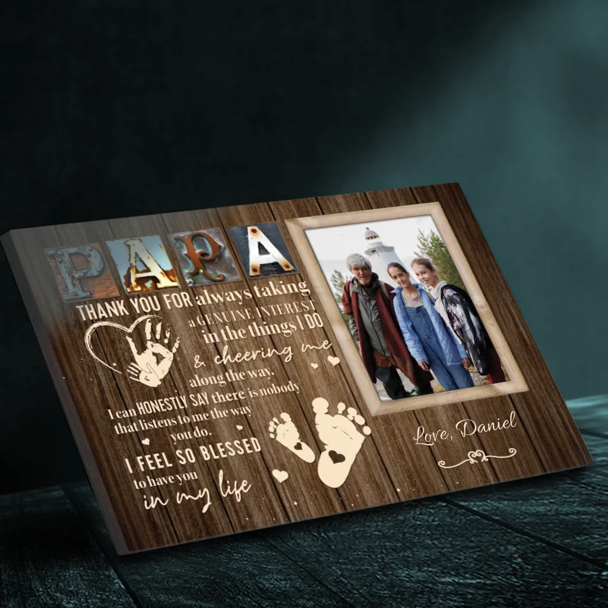 Customizable Canvas for Papa – A Heartfelt Thank You for His Unwavering Support