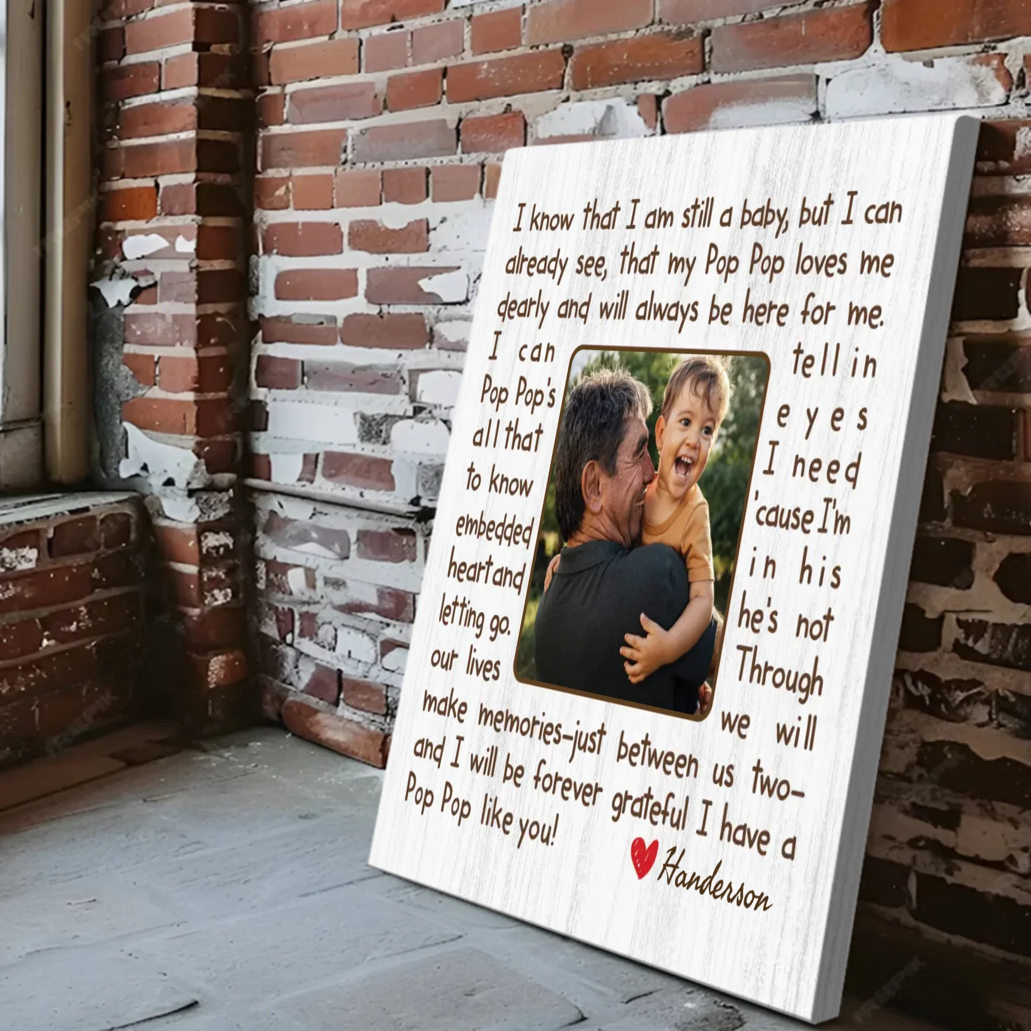 Customizable Canvas for Grandpa – My Pop Pop Loves Me - 89Prints