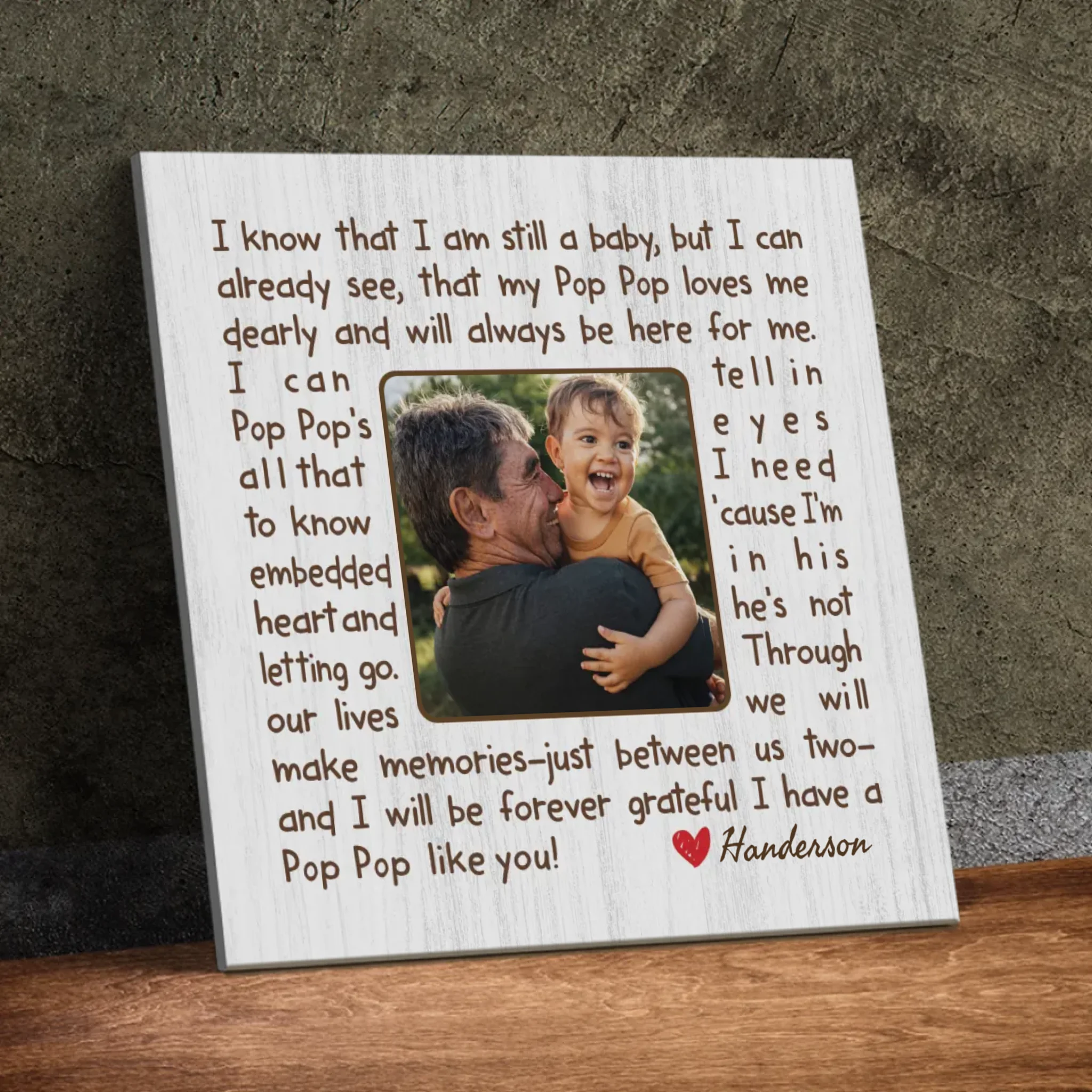 Customizable Canvas for Grandpa – My Pop Pop Loves Me - 89Prints