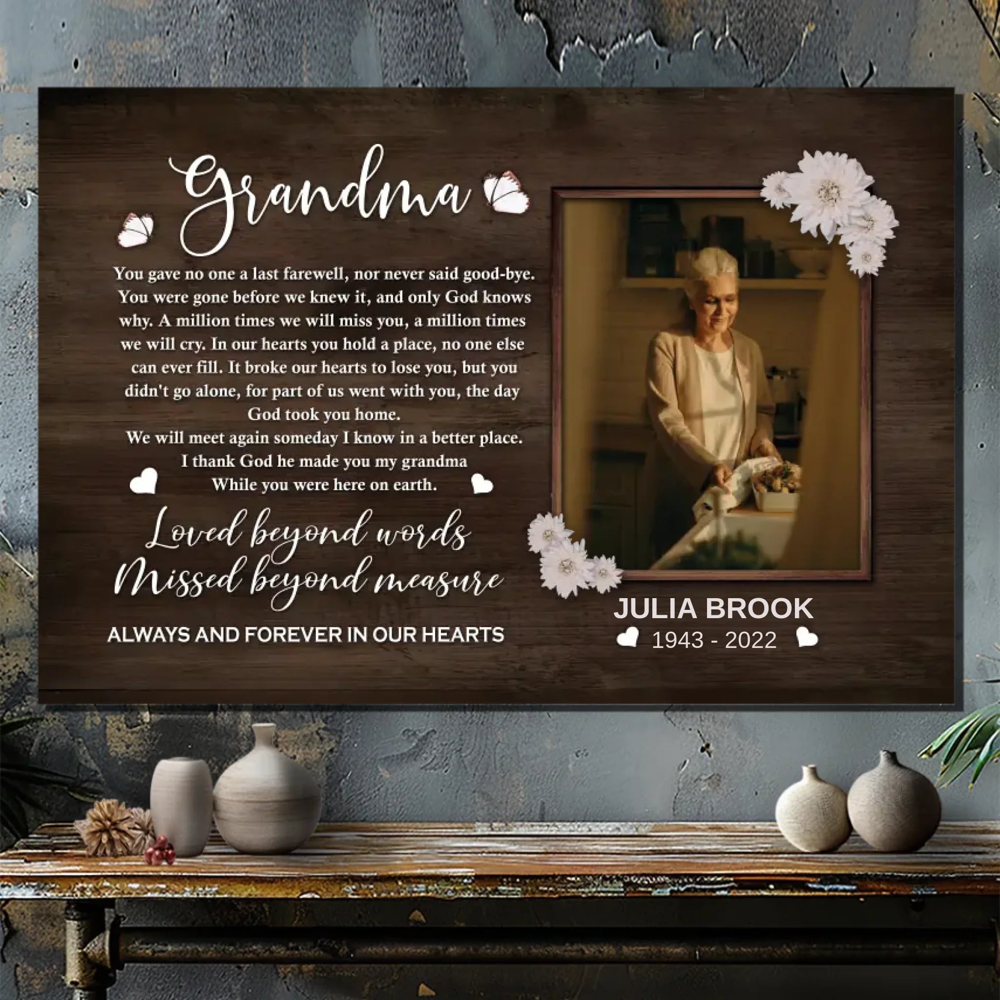 Heartfelt Customizable Canvas for Grandma – A Tribute of Love | 89Prints