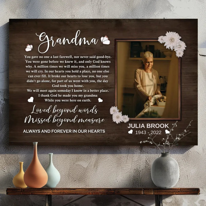 Heartfelt Customizable Canvas for Grandma – A Tribute of Love | 89Prints