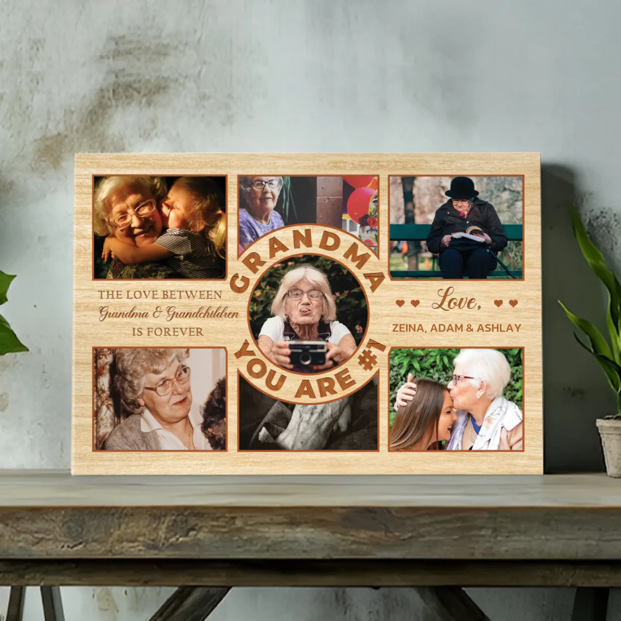 Customizable Grandma & Grandchildren Canvas - A Forever Bond by 89Prints