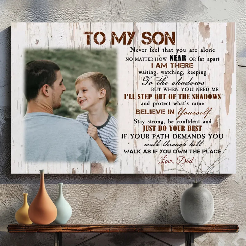 To My Son - Personalized Canvas Gift of Strength and Love by 89Prints