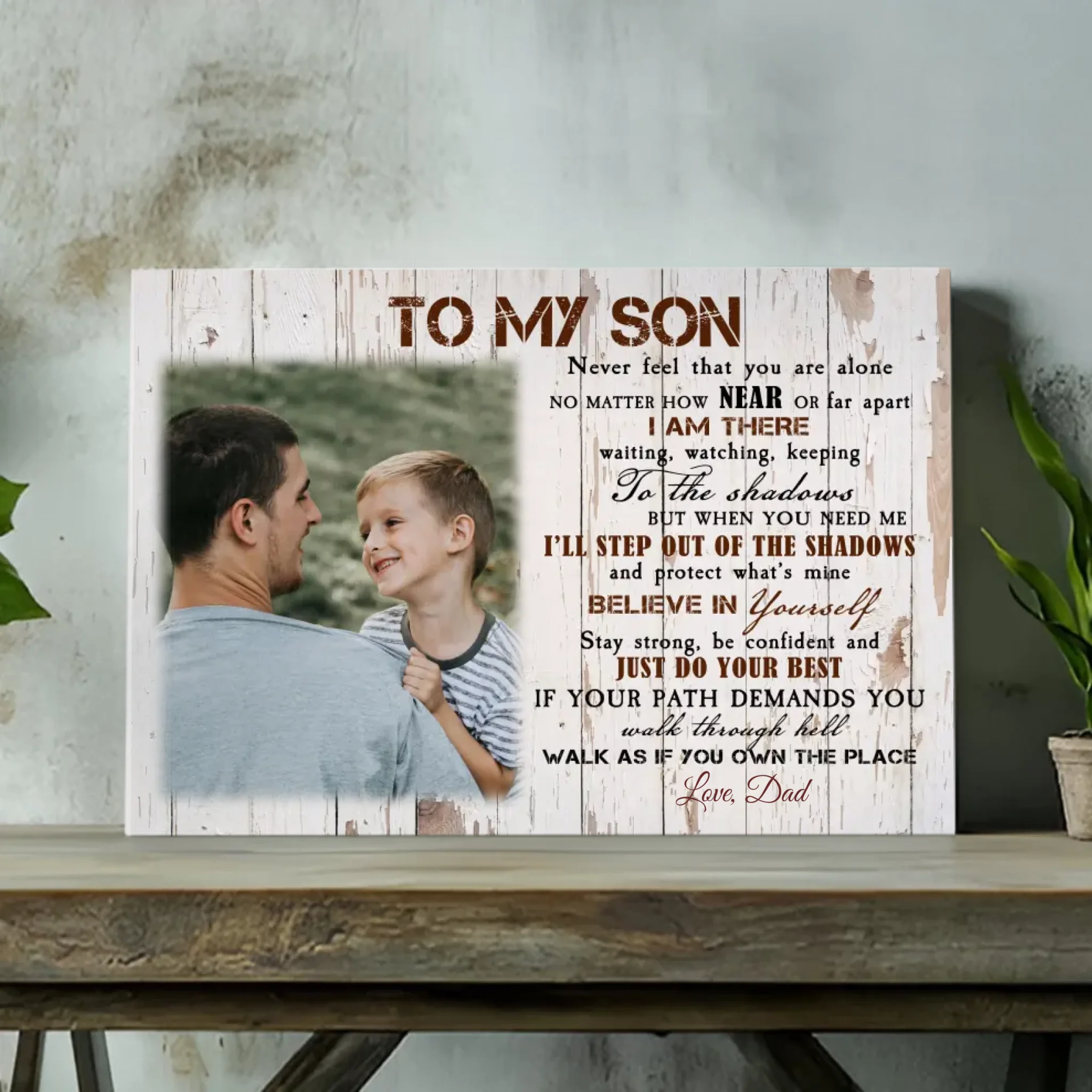 To My Son - Personalized Canvas Gift of Strength and Love by 89Prints