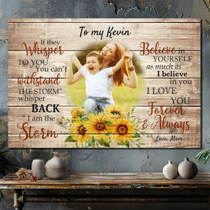 Custom Canvas for Son - Empowering Message from Mom by 89Prints