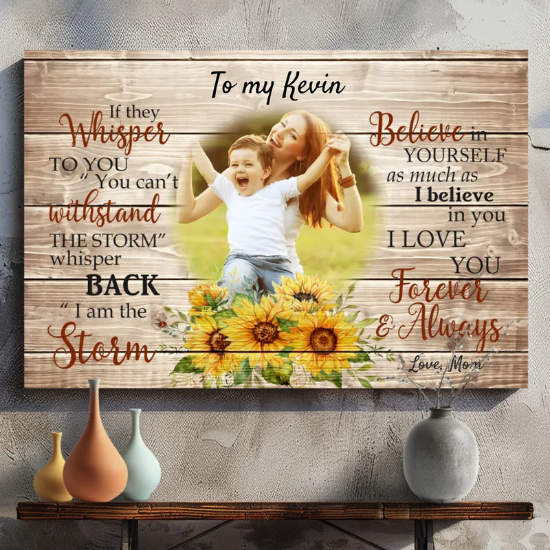 Custom Canvas for Son - Empowering Message from Mom by 89Prints