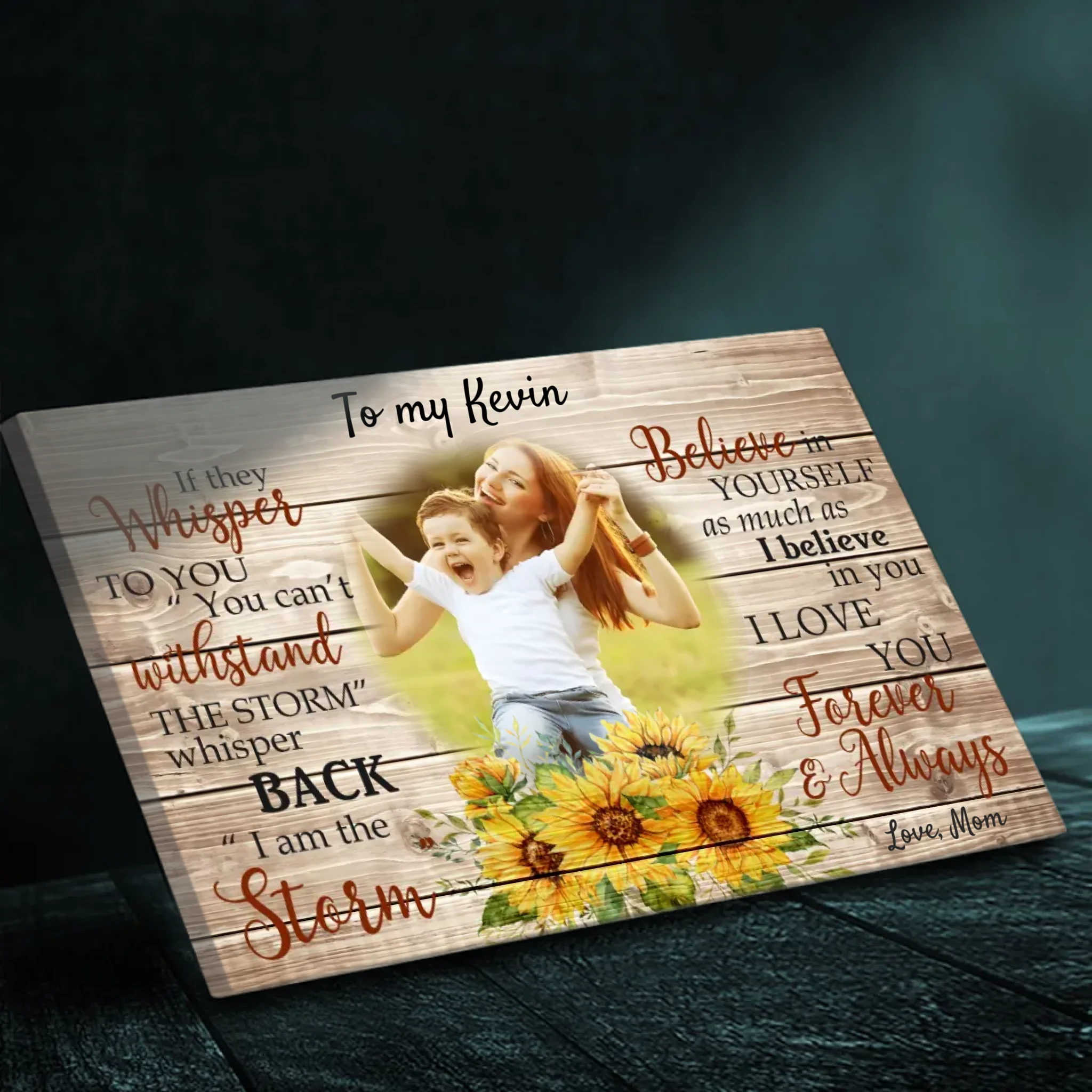 Custom Canvas for Son - Empowering Message from Mom by 89Prints