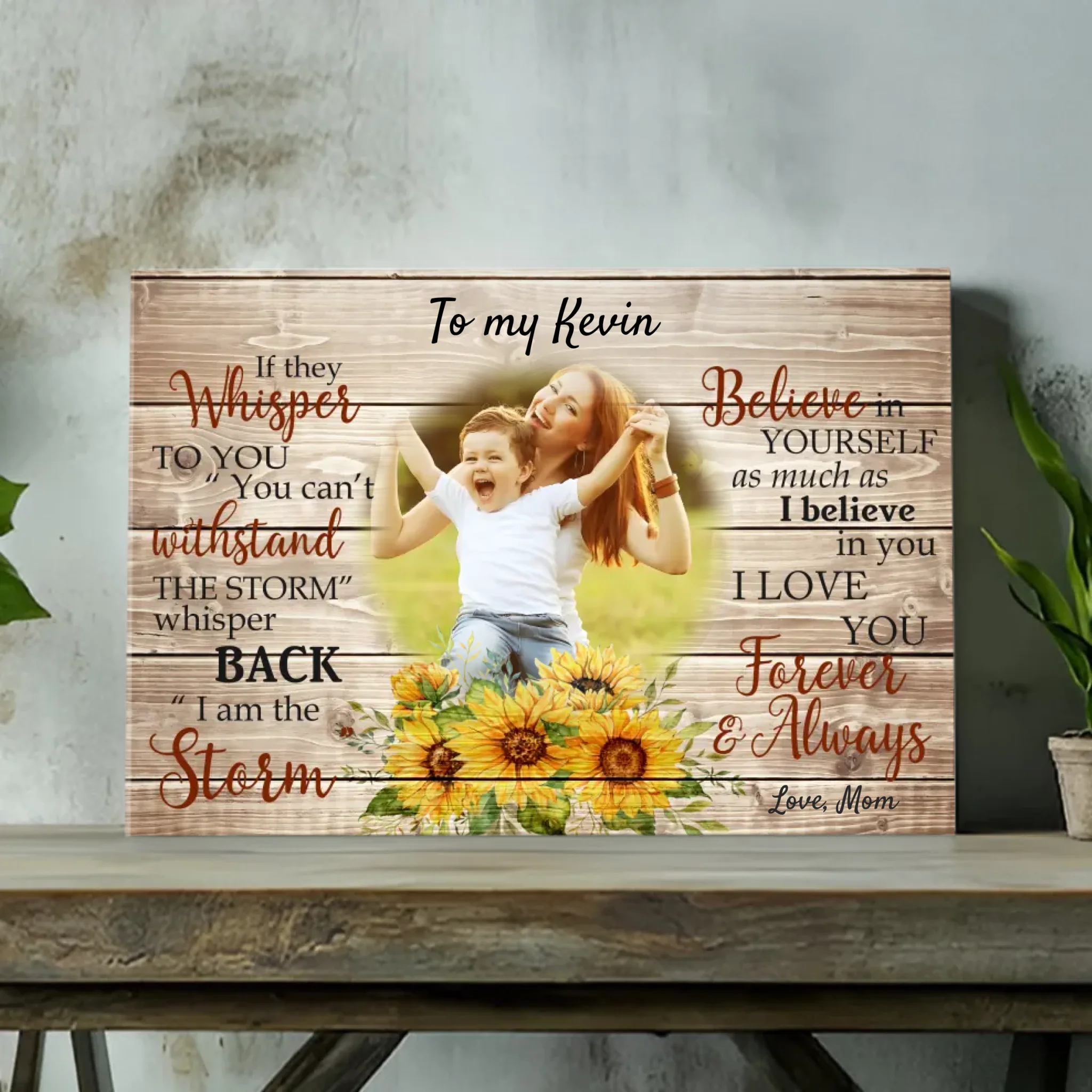 Custom Canvas for Son - Empowering Message from Mom by 89Prints