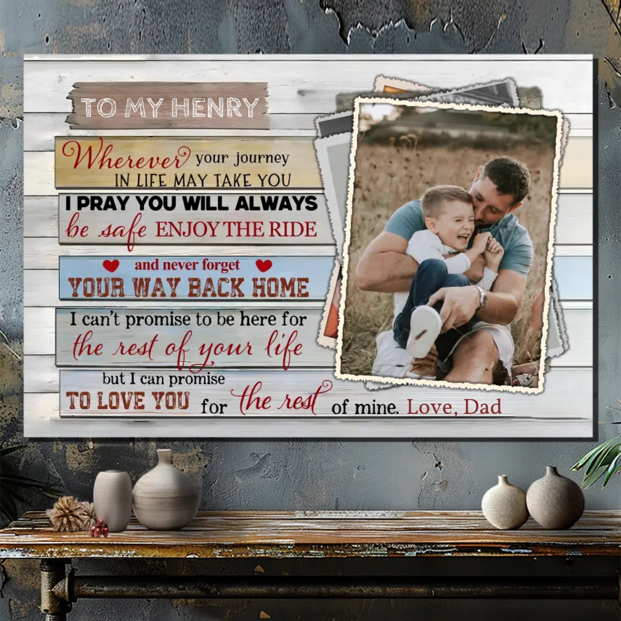 Customizable Canvas for Son - Heartfelt Journey Message by 89Prints