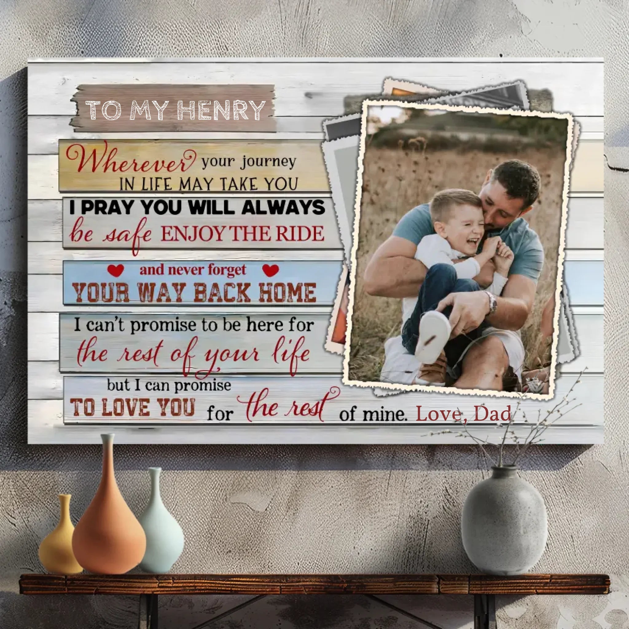 Customizable Canvas for Son - Heartfelt Journey Message by 89Prints