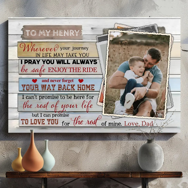 Customizable Canvas for Son - Heartfelt Journey Message by 89Prints