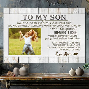 Personalized Canvas for Son - Inspiring Message from Mom by 89Prints