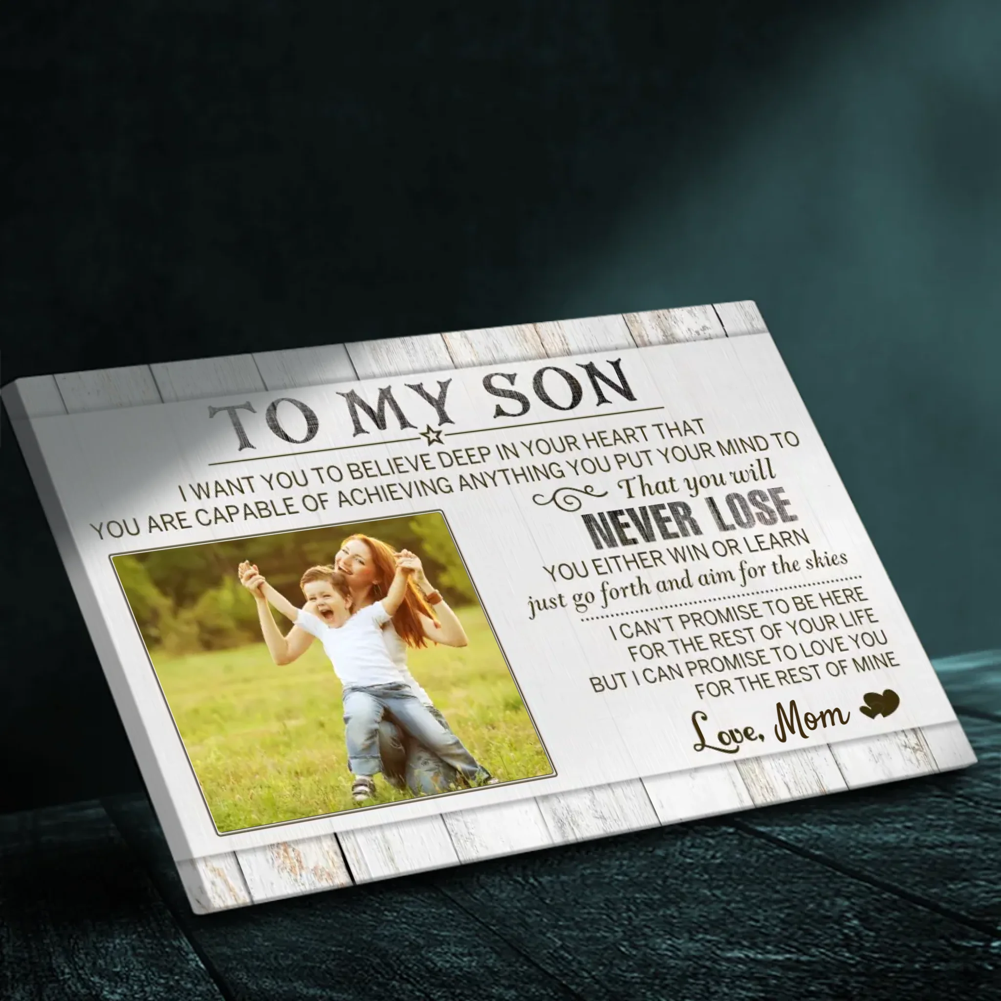 Personalized Canvas for Son - Inspiring Message from Mom by 89Prints