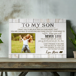 Personalized Canvas for Son - Inspiring Message from Mom by 89Prints