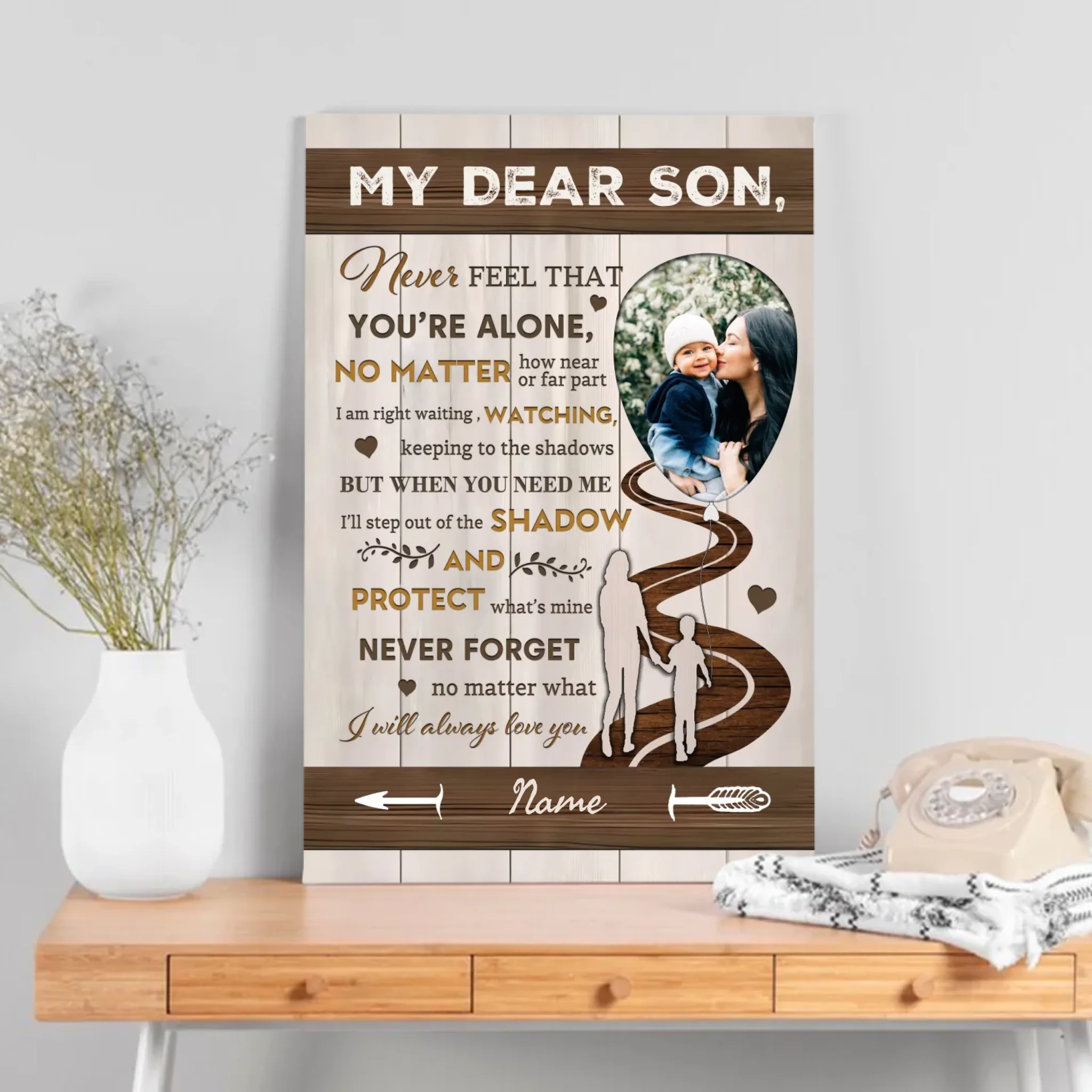 Customizable Canvas for Your Dear Son - A Heartfelt Message from 89prints
