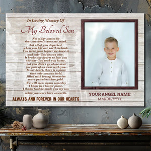 Custom Memorial Canvas for Your Beloved Son - Cherish His Memory
