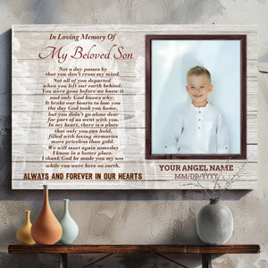 Custom Memorial Canvas for Your Beloved Son - Cherish His Memory