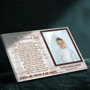 Custom Memorial Canvas for Your Beloved Son - Cherish His Memory