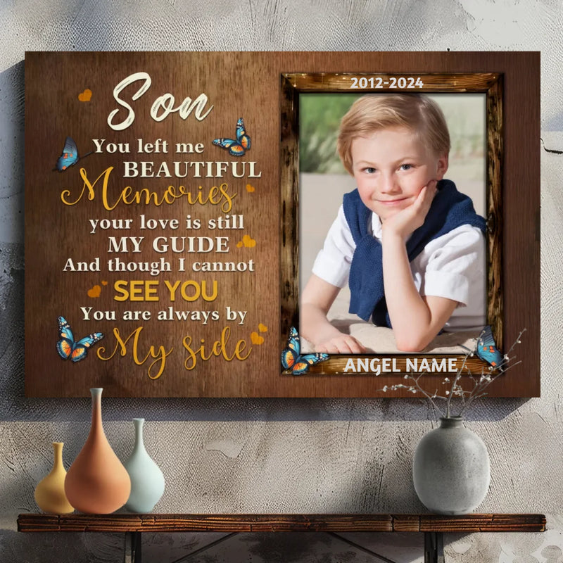 Custom Memorial Canvas for Your Son - Cherish His Memory | 89Prints