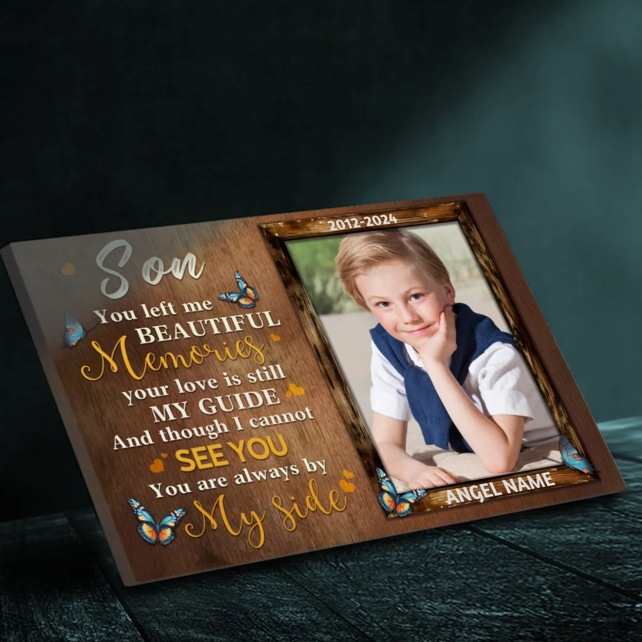 Custom Memorial Canvas for Your Son - Cherish His Memory | 89Prints