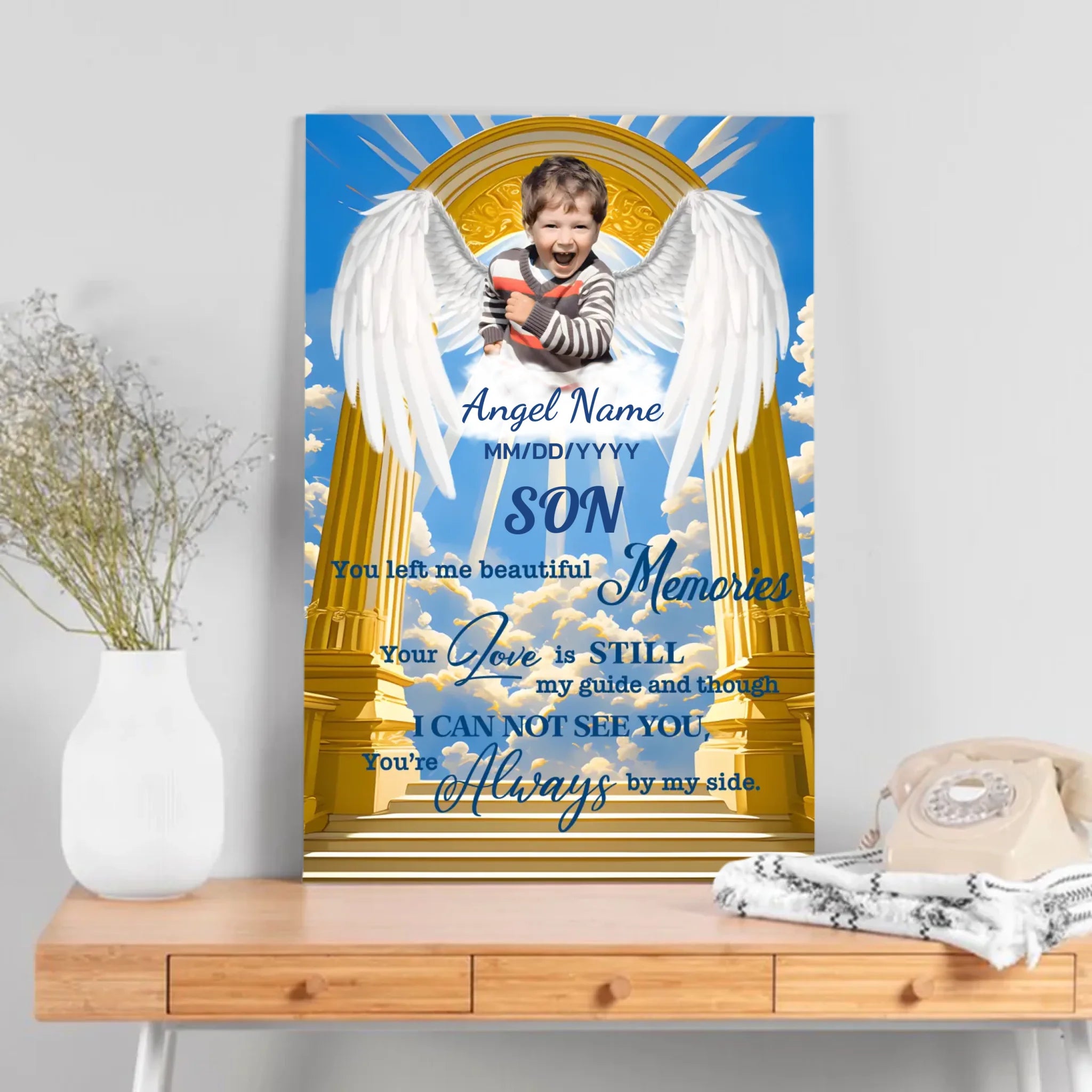 Personalized Memorial Canvas for Son – 89Prints | Honor Cherished Memories