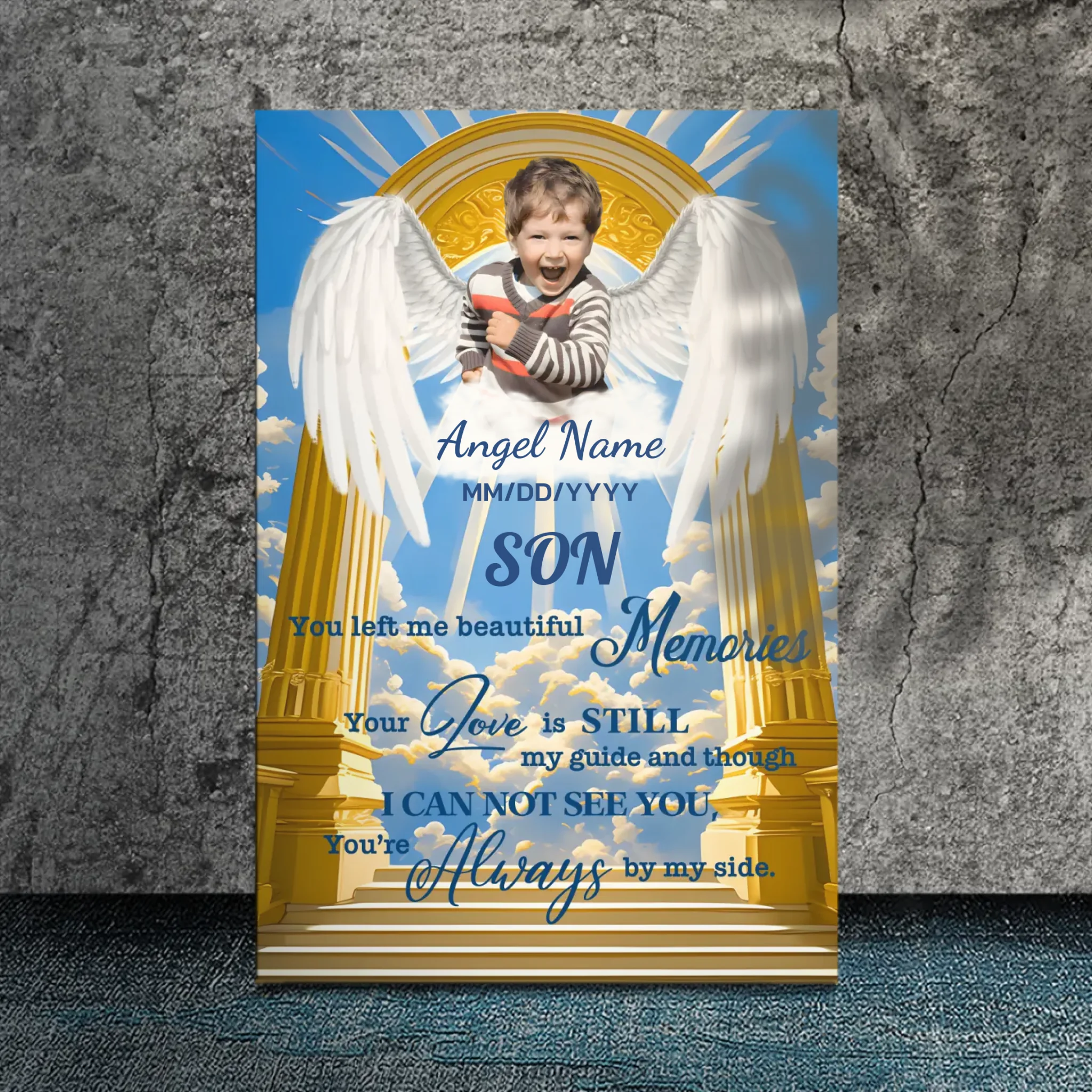Personalized Memorial Canvas for Son – 89Prints | Honor Cherished Memories