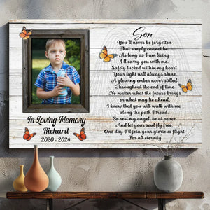 Personalized Son Memorial Canvas – 89Prints | Eternal Tribute to a Beloved Son