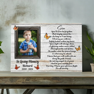 Personalized Son Memorial Canvas – 89Prints | Eternal Tribute to a Beloved Son