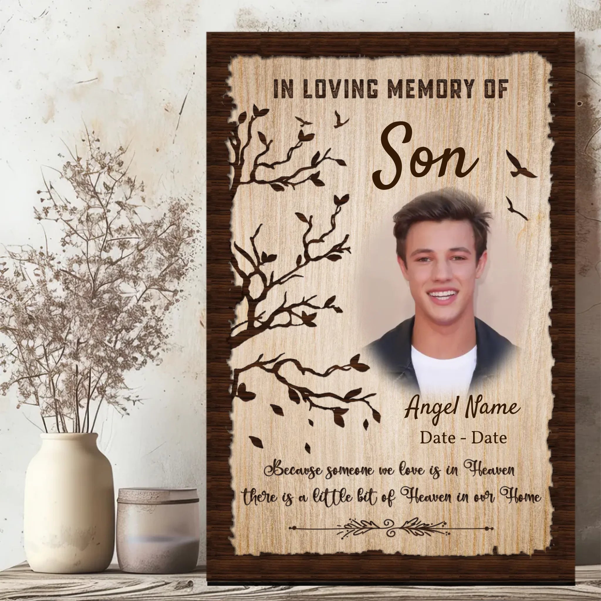 Heavenly Tribute Canvas for Son – 89Prints | Forever in Our Hearts