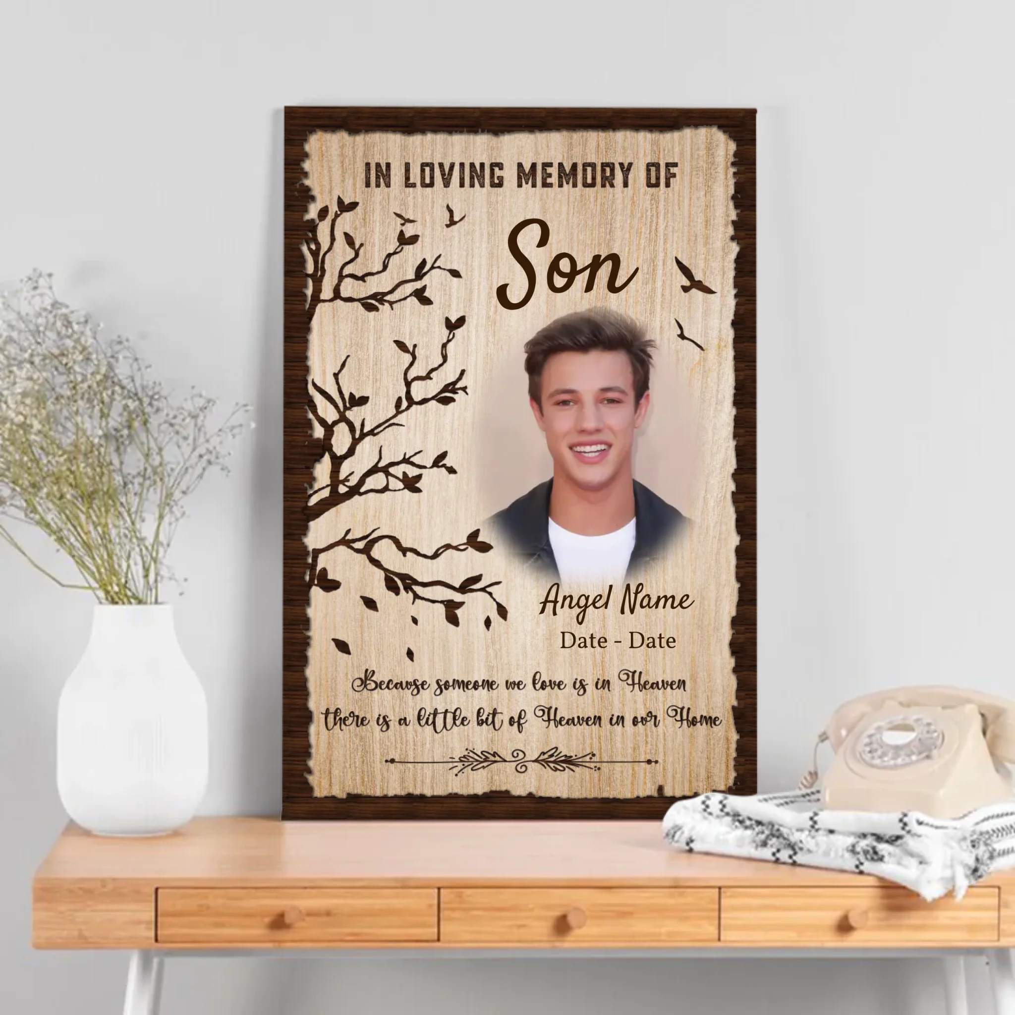 Heavenly Tribute Canvas for Son – 89Prints | Forever in Our Hearts