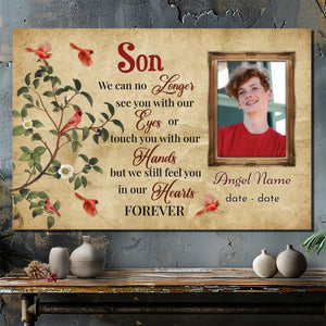 Forever in Our Hearts – Personalized Son Memorial Canvas | 89Prints