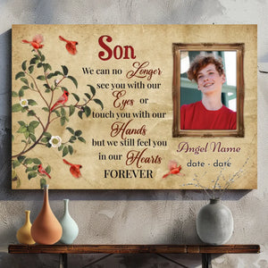 Forever in Our Hearts – Personalized Son Memorial Canvas | 89Prints