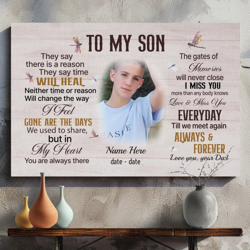 Heartfelt Custom Canvas Tribute to Honor Your Beloved Son – 89Prints