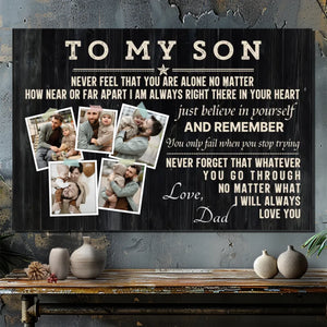 Inspirational Custom Canvas for Your Son – Always in Your Heart – 89Prints