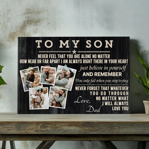 Inspirational Custom Canvas for Your Son – Always in Your Heart – 89Prints