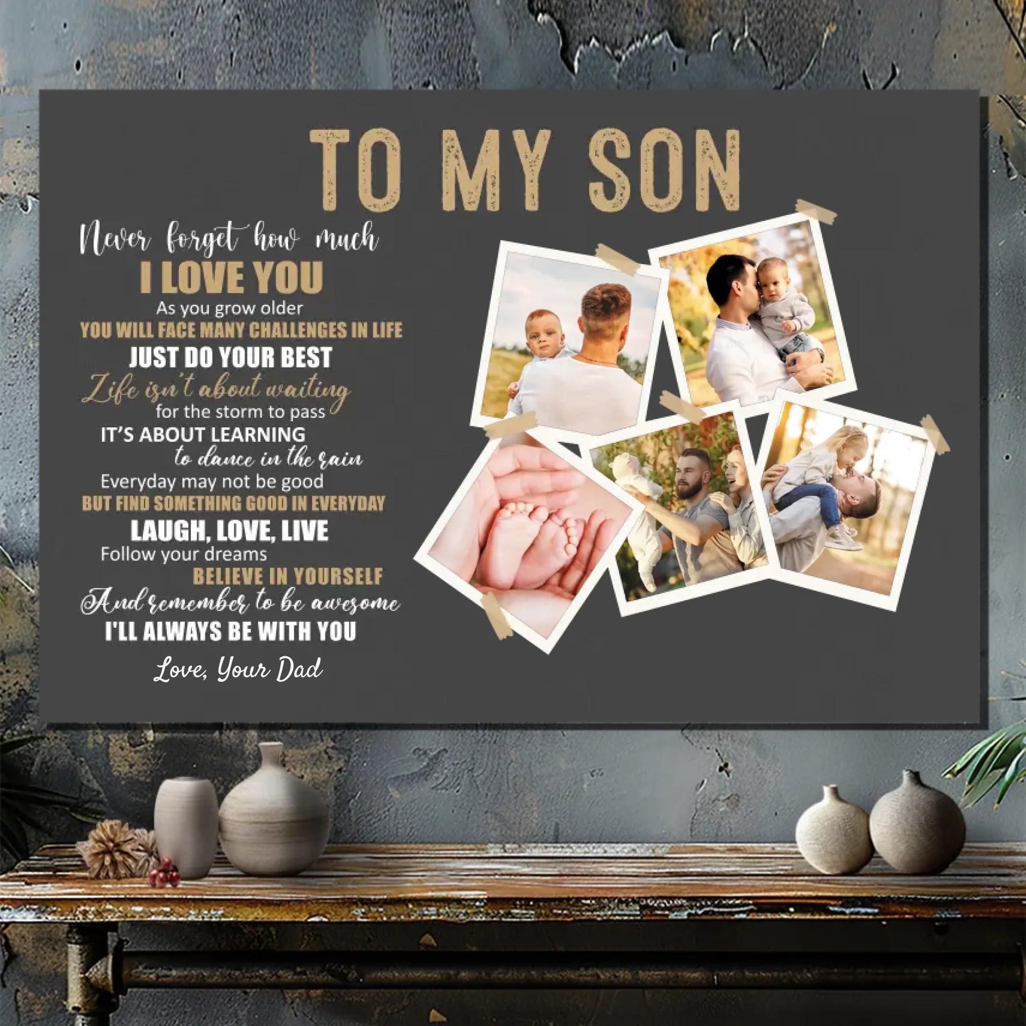 Personalized Canvas for Son - Motivational & Heartfelt Message | 89Prints