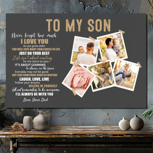 Personalized Canvas for Son - Motivational & Heartfelt Message | 89Prints