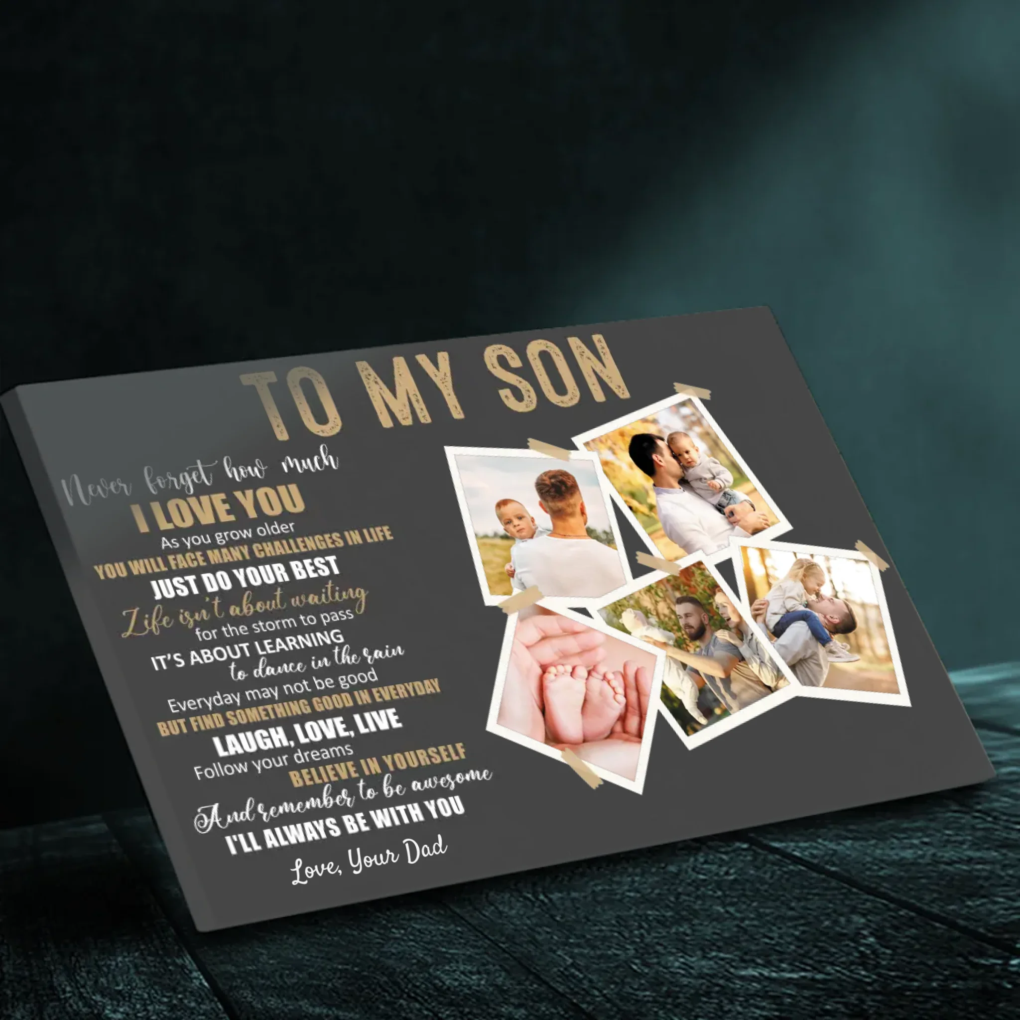 Personalized Canvas for Son - Motivational & Heartfelt Message | 89Prints