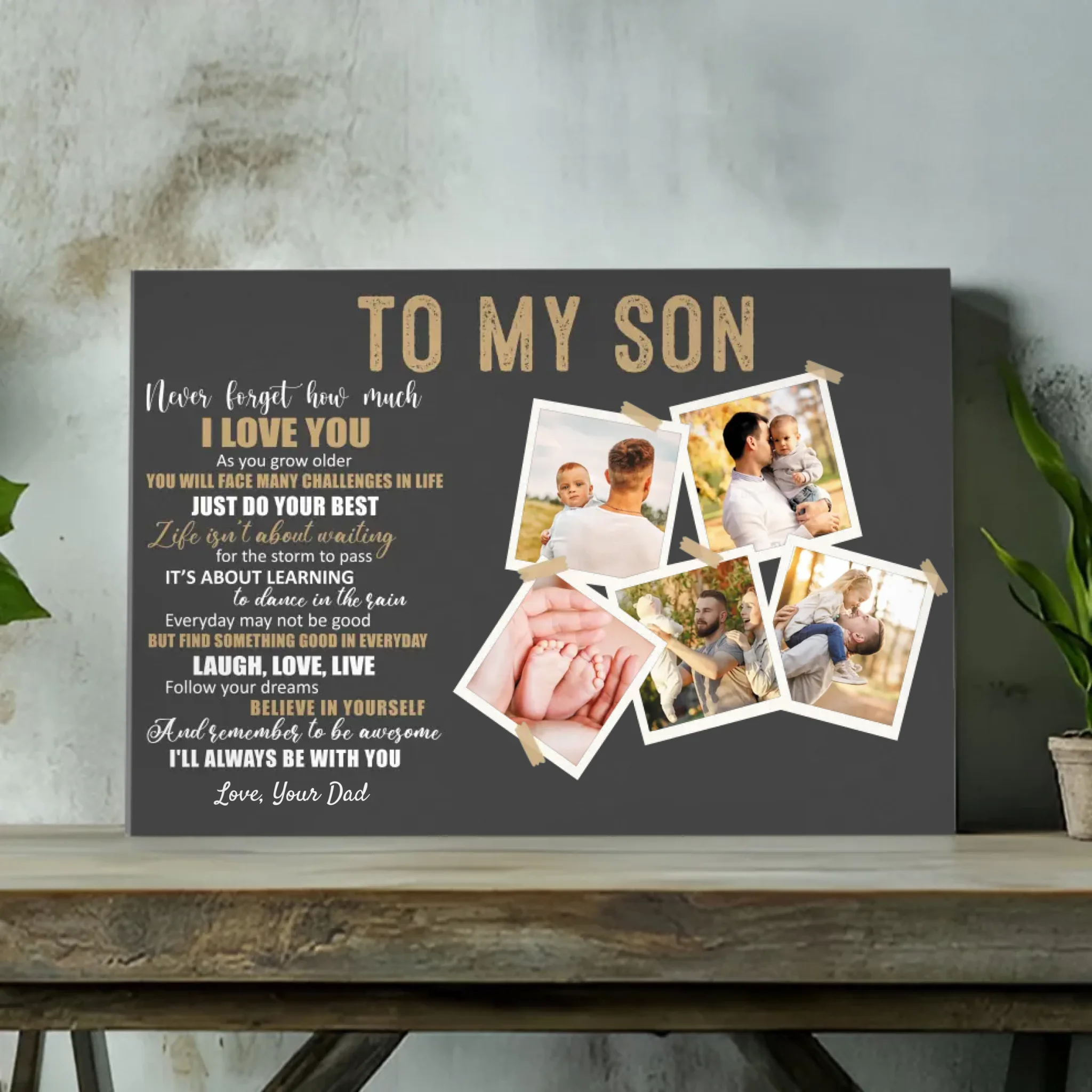 Personalized Canvas for Son - Motivational & Heartfelt Message | 89Prints